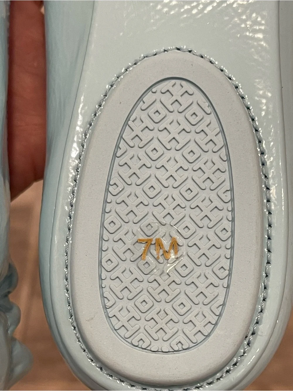 Tory Burch Minnie Travel Ballet Flats Size 7 Island Blue Patent Leather NIB